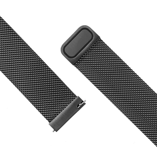 Каишка за Huawei Watch GT 4 (41mm)/W1/Honor Watch S1/Garmin Venu 2S/Vivoactive 4S - Фиксирана мрежеста каишка - Черен