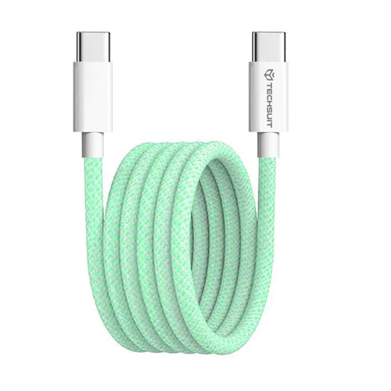 Кабел за данни Type-C за Apple, Android, PD60W, супер бързо зареждане, 1 м - (PCB114D) - зелен