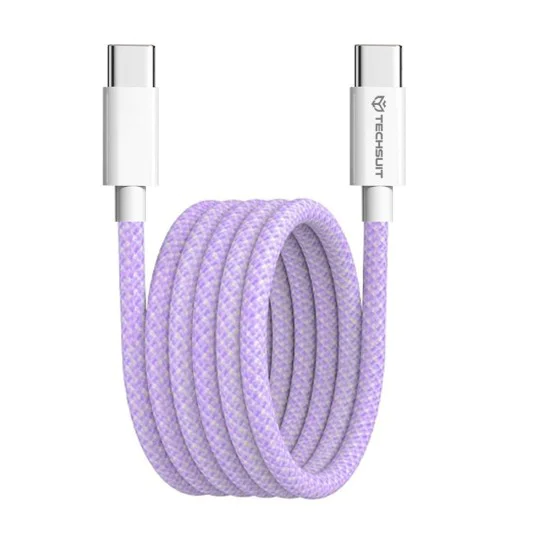Кабел за данни Type-C за Apple, Android, PD60W, супер бързо зареждане, 1 м - (PCB114D) - лилав