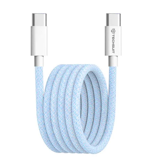 Кабел за данни Type-C за Apple, Android, PD60W, супер бързо зареждане, 1 м - (PCB114D) - син