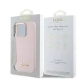 Калъф за iPhone 16 Pro - Guess Silicone Script Metal Logo & Frame (GUHCP16LSMBSLP) - Розов