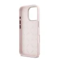 Калъф за iPhone 16 Pro - Guess Silicone Script Metal Logo & Frame (GUHCP16LSMBSLP) - Розов