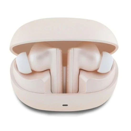 Безжични стерео слушалки, Bluetooth - отпечатано лого на Guess Capsule (GUTWST88MCTGP) - розово