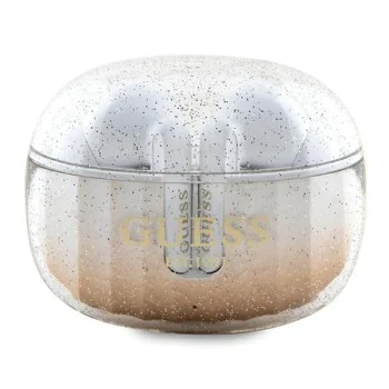 Безжични слушалки, Bluetooth 5.3, IPX4, Type-C - Guess (GUTWSHDGKEED) - Glitter Gold Gradient