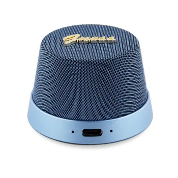 Преносим високоговорител TWS, Bluetooth V5.3, 700mAh, 3W - Guess Magnetic Script Metal (GUWSC3ALSMB) - син