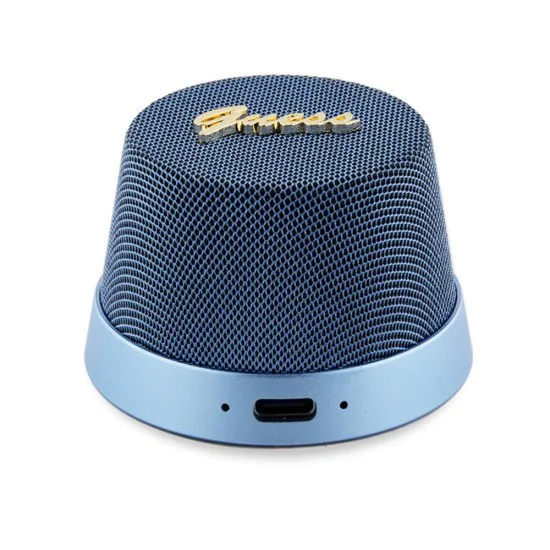 Преносим високоговорител TWS, Bluetooth V5.3, 700mAh, 3W - Guess Magnetic Script Metal (GUWSC3ALSMB) - син