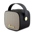 Преносим високоговорител Bluetooth 5.3, TWS, 5W, AUX, TF карта - Безжичен високоговорител Guess PU кожа 4G Script Logo (GUWSB2P4SMK) - Черен