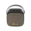 Преносим високоговорител Bluetooth 5.3, TWS, 5W, AUX, TF карта - Безжичен високоговорител Guess PU кожа 4G Script Logo (GUWSB2P4SMK) - Черен