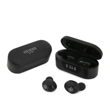 Слушалки за поставяне в ушите, Bluetooth 5.0, TWS, IPX4 - Guess (GUTWSTST31EK) - черни
