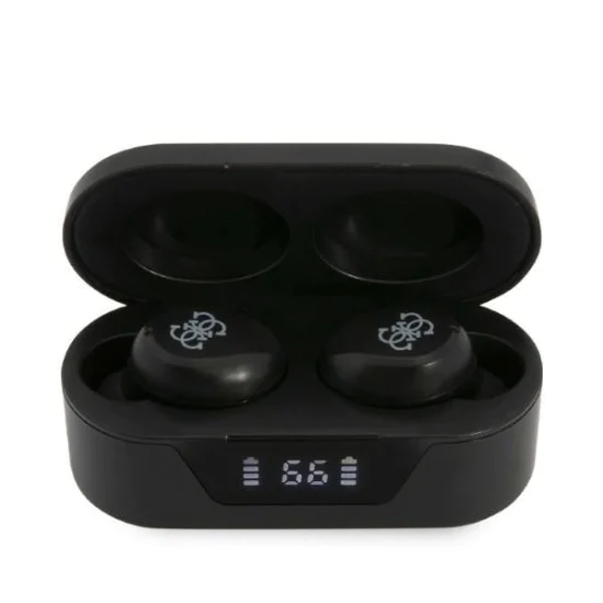 Слушалки за поставяне в ушите, Bluetooth 5.0, TWS, IPX4 - Guess (GUTWSTST31EK) - черни