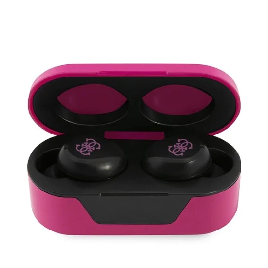 Слушалки за поставяне в ушите, Bluetooth 5.0, TWS, IPX4 - Guess (GUTWST31EM) - магента