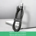 USB Type-C Data Cable, 2A, 2m - Baseus Caffeine (CATKLF-CG1) - Сиво Черен