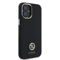 Калъф за iPhone 16 - Guess Silicone Logo Rhinestone 4G (GUHCP16SM4DGPK) - Черен
