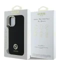 Калъф за iPhone 16 - Guess Silicone Logo Rhinestone 4G (GUHCP16SM4DGPK) - Черен