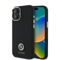 Калъф за iPhone 16 - Guess Silicone Logo Rhinestone 4G (GUHCP16SM4DGPK) - Черен