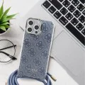 Калъф за iPhone 16 - Guess Crossbody Cord 4G Print (GUHCP16SHC4SEK) - Черен