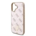 Калъф за iPhone 16 Plus - Guess Hardcase 4G Triangle Metal Metal Logo (GUHCP16MPG4GPH) - Бял