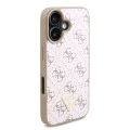 Калъф за iPhone 16 Plus - Guess Hardcase 4G Triangle Metal Metal Logo (GUHCP16MPG4GPH) - Бял