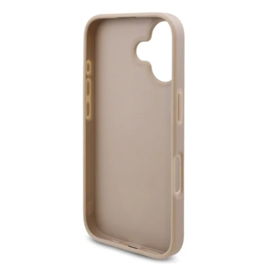 Калъф за iPhone 16 Plus - Guess Hardcase 4G Triangle Metal Metal Logo (GUHCP16MPG4GPH) - Бял