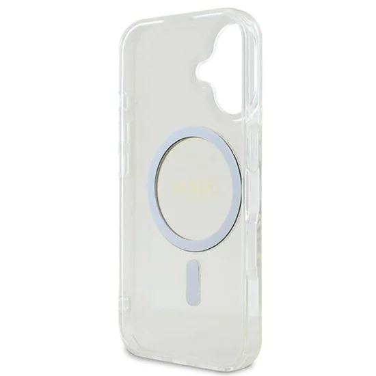 Калъф за iPhone 16 - Guess IML Glitter Circle MagSafe (GUHMP16SHFGERET) - Прозрачен