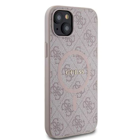 Калъф за iPhone 14 - Guess 4G Ring Classic Classic Logo MagSafe (GUHMP14SG4GFRP) - Розов