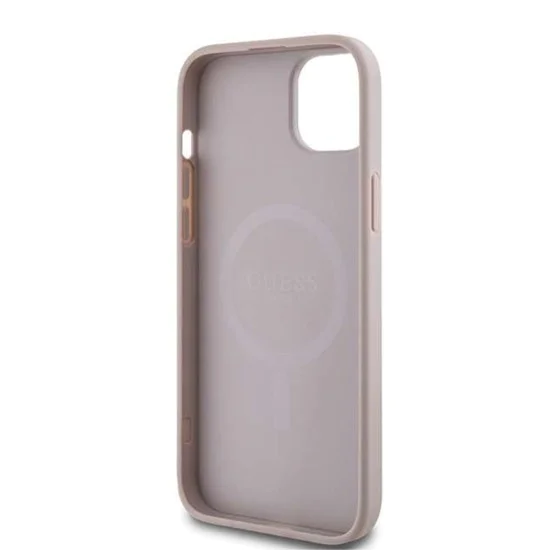Калъф за iPhone 14 - Guess 4G Ring Classic Classic Logo MagSafe (GUHMP14SG4GFRP) - Розов