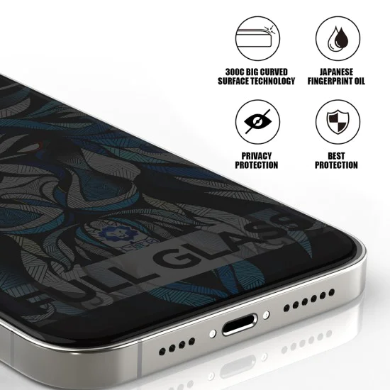Протектор за iPhone 16 Plus - Lito D+ Max Privacy 300C - Черен