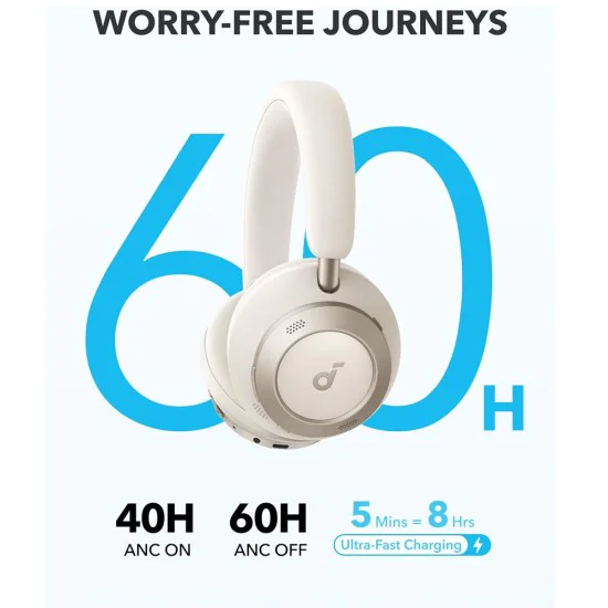 Bluetooth слушалка с микрофон, ANC - Anker (A3062G11) - бяла