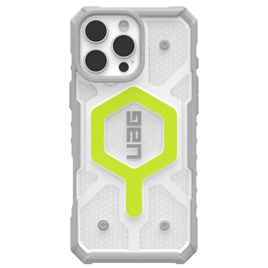 Калъф за iPhone 16 Pro - UAG Pathfinder Clear Magsafe - Active Neon Lanyard