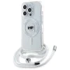 Калъф за iPhone 16 Pro - Karl Lagerfeld IML Crossbody MagSafe (KLHMP16LHHCKCKHNT) - Transparent Karl Head