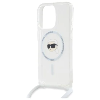 Калъф за iPhone 16 Pro - Karl Lagerfeld IML Crossbody MagSafe (KLHMP16LHHCKCKHNT) - Transparent Karl Head