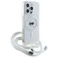 Калъф за iPhone 16 Pro - Karl Lagerfeld IML Crossbody MagSafe (KLHMP16LHHCKCKHNT) - Transparent Karl Head