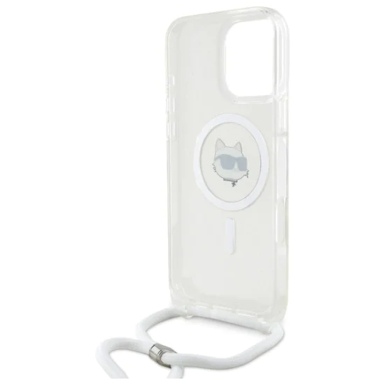 Калъф за iPhone 16 - Karl Lagerfeld IML Crossbody MagSafe (KLHMP16SHCCHCHNT) - Прозрачна глава на Choupette