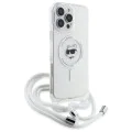 Калъф за iPhone 16 - Karl Lagerfeld IML Crossbody MagSafe (KLHMP16SHCCHCHNT) - Прозрачна глава на Choupette