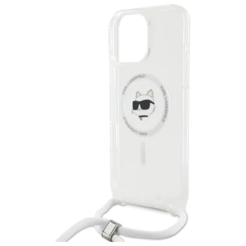 Калъф за iPhone 16 - Karl Lagerfeld IML Crossbody MagSafe (KLHMP16SHCCHCHNT) - Прозрачна глава на Choupette