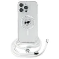 Калъф за iPhone 16 - Karl Lagerfeld IML Crossbody MagSafe (KLHMP16SHCCHCHNT) - Прозрачна глава на Choupette