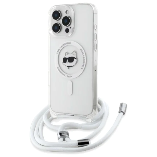 Калъф за iPhone 16 - Karl Lagerfeld IML Crossbody MagSafe (KLHMP16SHCCHCHNT) - Прозрачна глава на Choupette
