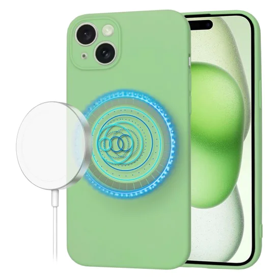 Калъф за iPhone 15 Plus - SoftFlex MagSafe - Mint Green