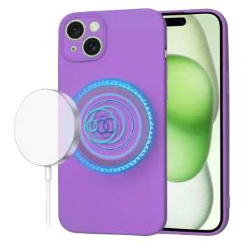 Калъф за iPhone 15 Plus - SoftFlex MagSafe - Лилав