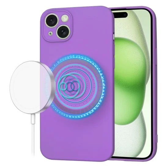 Калъф за iPhone 15 Plus - SoftFlex MagSafe - Лилав