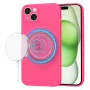 Калъф за iPhone 15 Plus - SoftFlex MagSafe - Hot Pink