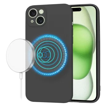 Калъф за iPhone 15 Plus - SoftFlex MagSafe - черен