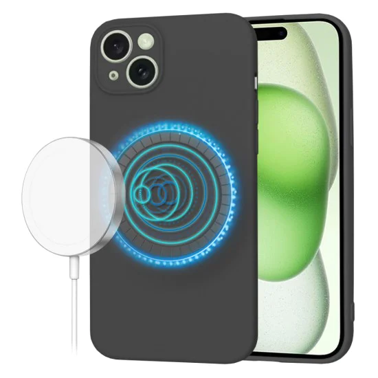 Калъф за iPhone 15 Plus - SoftFlex MagSafe - черен