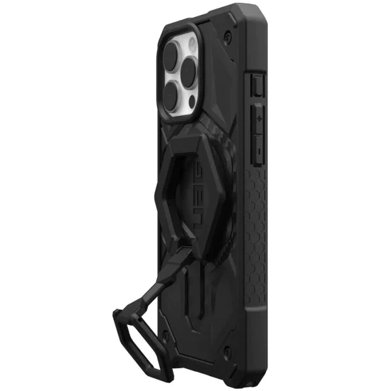 Калъф за iPhone 16 Pro Max - UAG Monarch Pro MagSafe Bundle - Carbon Fiber / Черна стойка