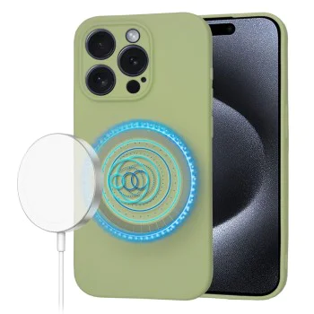 Калъф за iPhone 15 Pro - SoftFlex MagSafe - Matcha