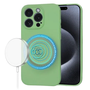 Калъф за iPhone 15 Pro - SoftFlex MagSafe - Mint Green