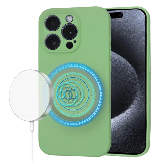 Калъф за iPhone 15 Pro - SoftFlex MagSafe - Mint Green