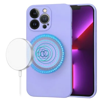 Калъф за iPhone 13 Pro - SoftFlex MagSafe - Светло лилав