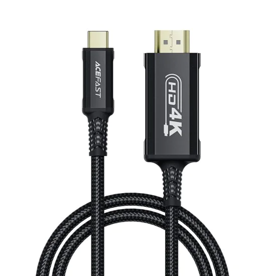 Видео кабел C1-10 – Acefast, Type-C към HDMI, 4k@60Hz, Plug and Play, 1,8 м – черен