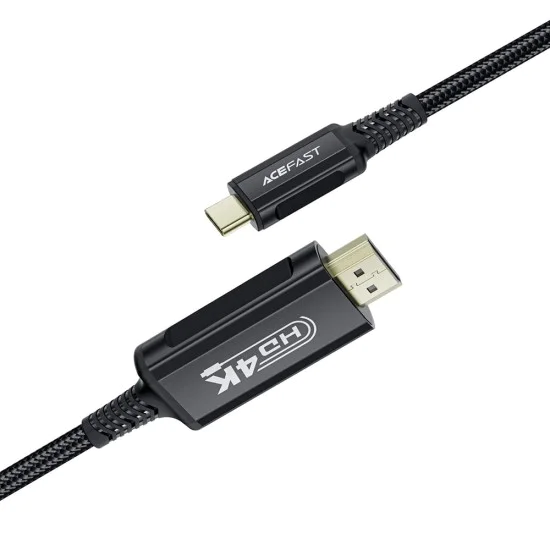 Видео кабел C1-10 – Acefast, Type-C към HDMI, 4k@60Hz, Plug and Play, 1,8 м – черен